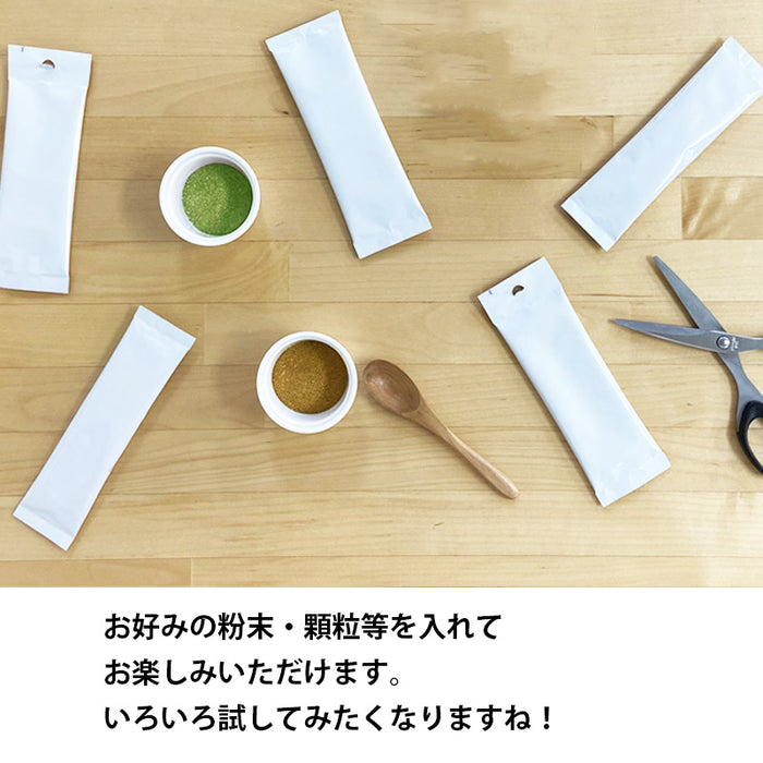 【 空袋 フックホール付き スティック アルミ袋 ホワイト 】